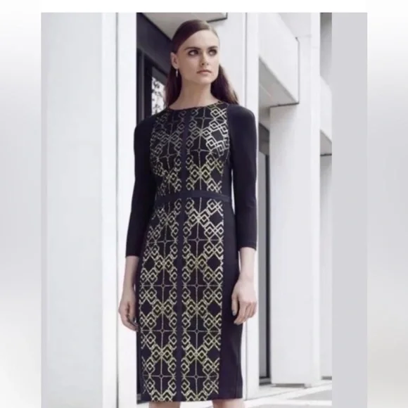 Ted Baker Mikha Metallic Jacquard
Panel Midi Dress Ted Baker Size 1 - Picture 2 of 7